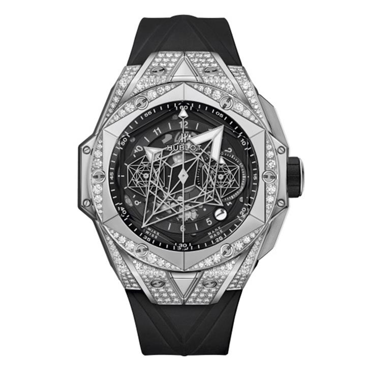 ساعت مچی مردانه هابلوت مدل Hublot Unico Sang Bleu ll Diamonds 2323Q